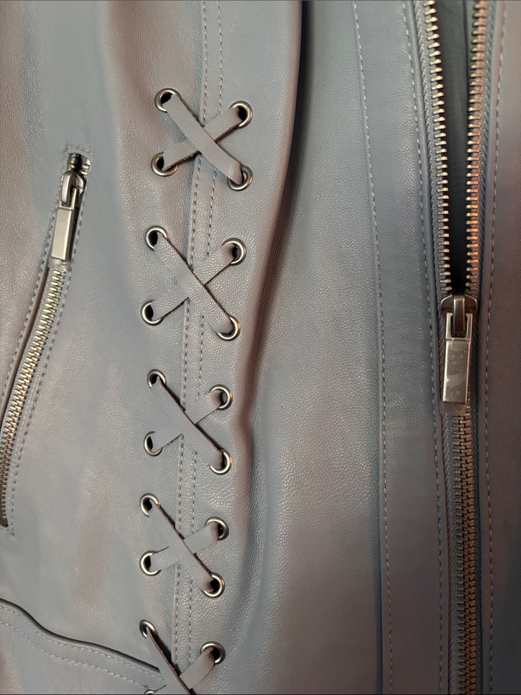Neiman Marcus ‘Cloud’ Leather Lace-Up Moto Jacket — image 4 of 8